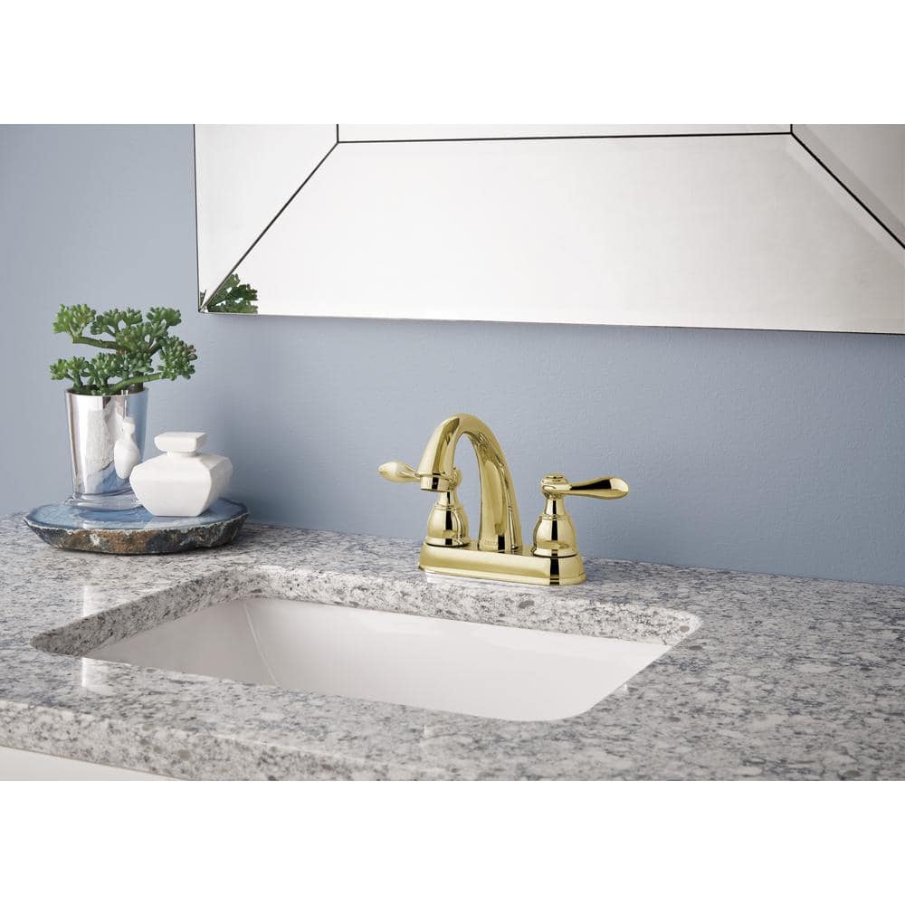 Windemere Elegance Two-Handle Polished Brass Bathroom Faucet