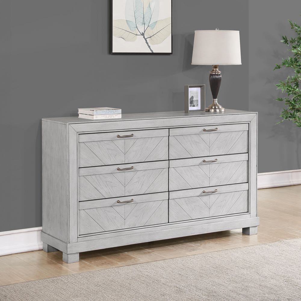 Steve Silver Montana Gray 6 Drawers 62 in. Dresser MON900DRT - The