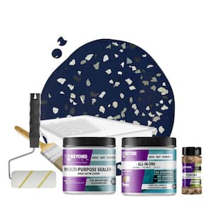 BEYOND PAINT Navy Flat Countertop Kit with Smoked Gray Flecks