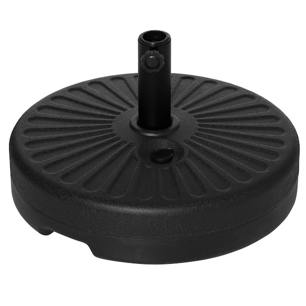 Otryad 57 lbs. Capacity Patio Umbrella Base Round with Holder for Outdoor Patio Garden Deck and Beach Fit 38mm Pole in Black