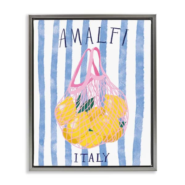 Stupell Industries Amalfi Italy Lemons by Be Ni La Gray Floater Frame Food Graphic Art Print 21 in. x 17 in.