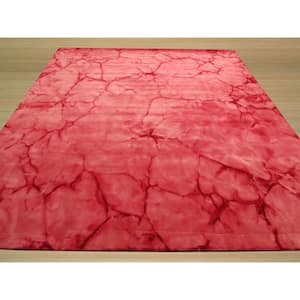 Pink 9 ft. x 12 ft. Handmade Wool Dip Dyed Area Rug