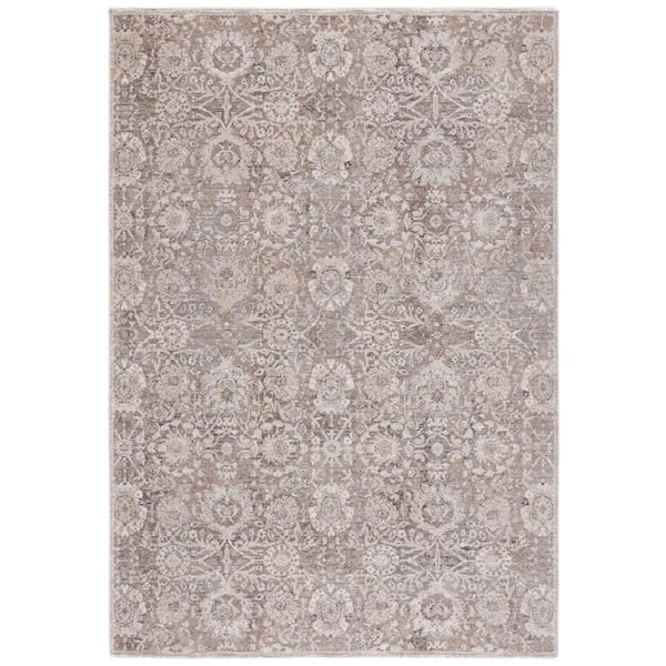Republica 8 ft. x 10 ft. Gray/Beige Ornate Floral Area Rug