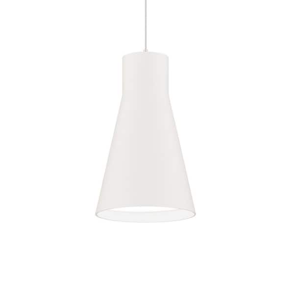 Twist-N-Lite 8 in. White Mini-Pendant Light with Polycarbonate Shade Integrated LED