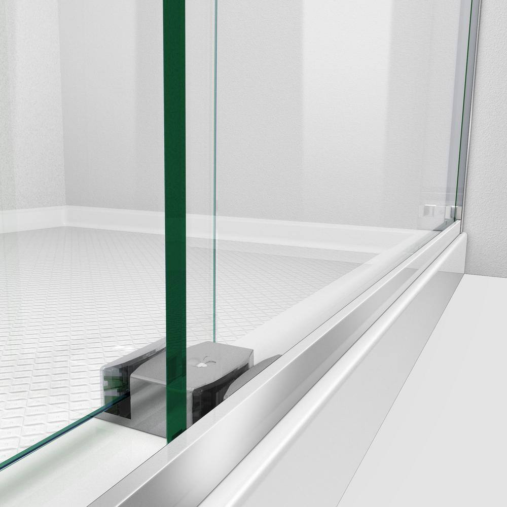 Essence-H 48" x 76" Semi-Frameless Chrome and Gray Glass Shower Door