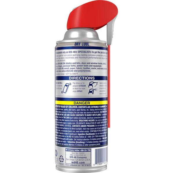 vod passen voorzetsel WD-40 SPECIALIST 10 oz. Dry Lube with PTFE, Lubricant with Smart Straw  Spray 300059 - The Home Depot