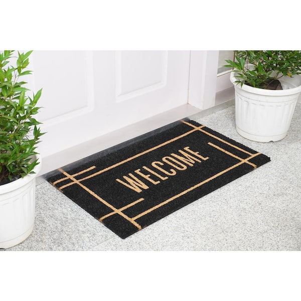 Calloway Mills 107382436 Modern Black Welcome Doormat 24 x 36