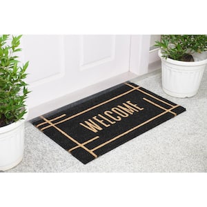 Modern Black Welcome Doormat 24" x 36"