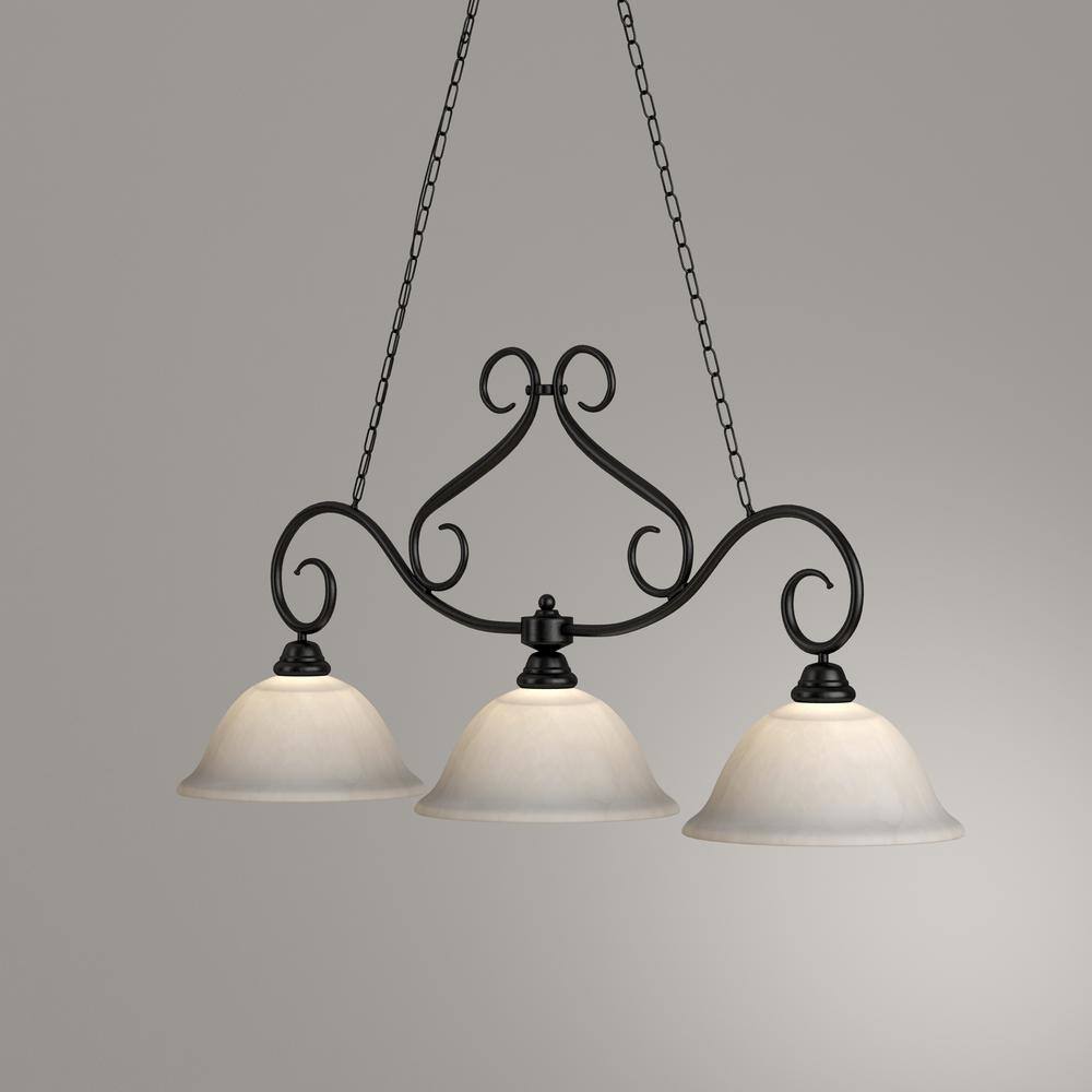 Castillo Textured Black Glass 3-Light Pendant