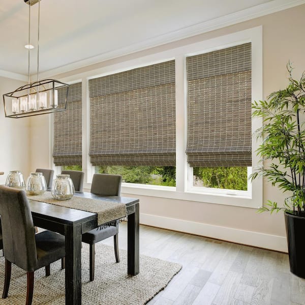 72 Inches WideAvailable Cordless Woven Wood Roman Shades 