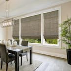 Modern Farmhouse Cut-to-Size Driftwood Flat-Weave Cordless Light-Filtering Bamboo Shade - 35 in. W x 48 in. L