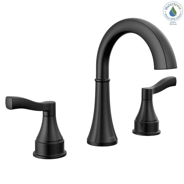 Delta - Faryn 8 in. Widespread Double Handle Bathroom Faucet in Matte Black