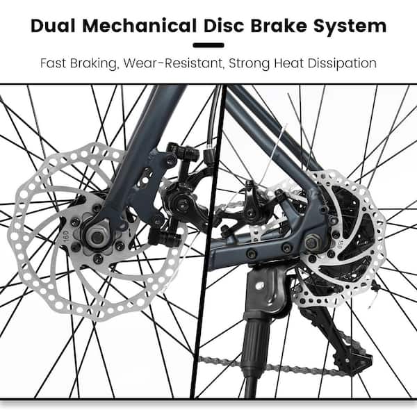 28 in. Disc Brakes Road Bike Lightweight Aluminum Frame 16