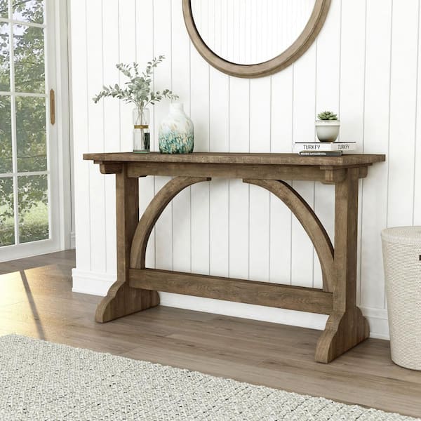 Furniture of America Hava 48 in. Reclaimed Oak Rectangle Console Table