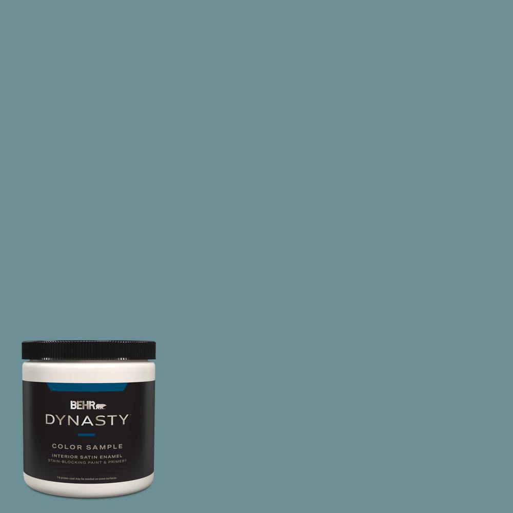 BEHR DYNASTY 8 oz. #510F-5 Bayside Satin Enamel Stain-Blocking Interior ...