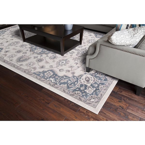 Lara Center Medallion Blue 8 ft. x 11 ft. Area Rug