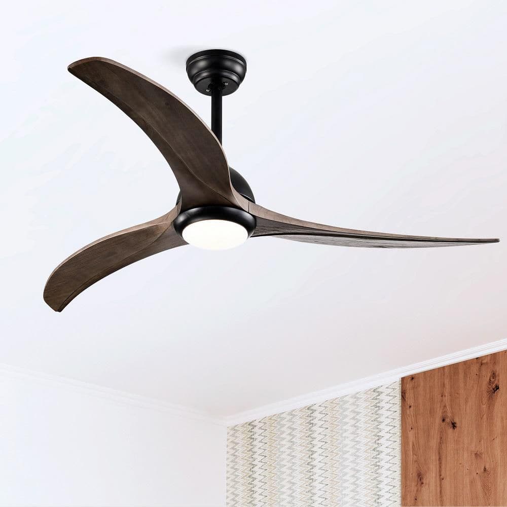 Timberglow 52 in. Indoor Matte Black Farmhouse Standard Ceiling Fan with Light with Remote and Solid Wood Blades price history on PriceWatchPro