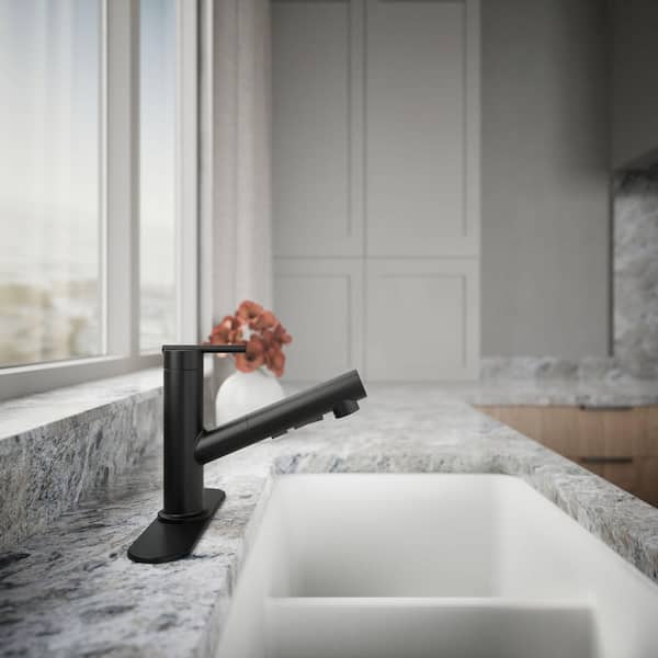 KOHLER Crue Single-Handle Pull-Out Sprayer Kitchen Faucet in Matte