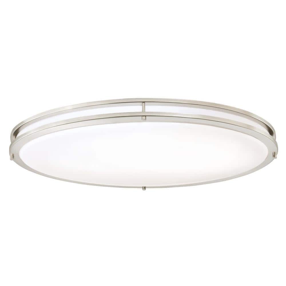 Sleek Brushed Nickel 32.5" LED Flush Mount Ceiling Fixture