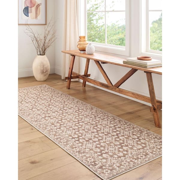 Nabela Noor Home Aram Brown/Oatmeal Traditional Area Rug, 1 x 2