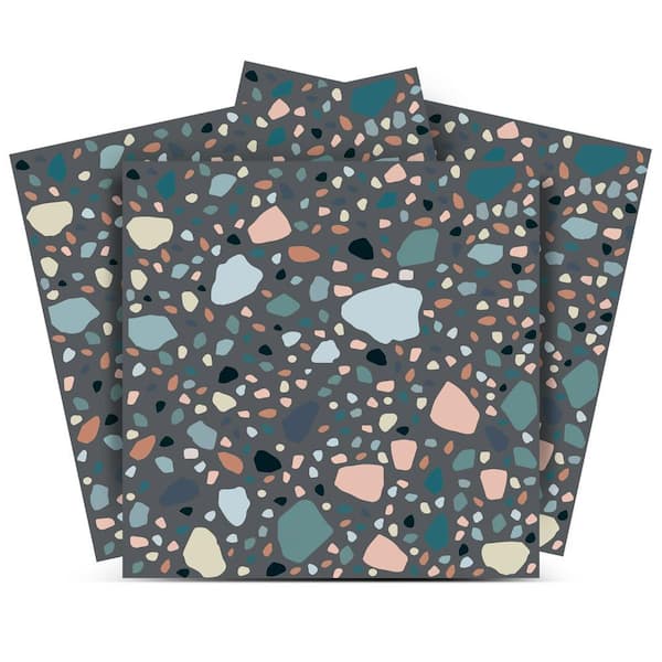MI ALMA Gray, Brown, White T2 6 in. x 6 in. Vinyl Peel and Stick Tile (24-Tiles, 6 sq. ft./pack)