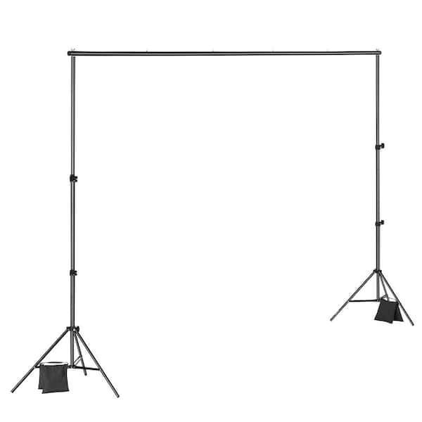 6.5 x 10 ft. Adjustable Backdrop Stand, Portable, Heavy Projector Screen Stand Wedding, Party Black Steel Privacy