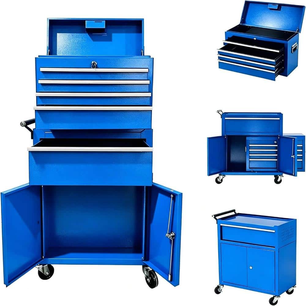 5-Drawer Blue Tool Chest Tool Box ,Lockable Detachable Rolling Storage, 2-in-1 Compact Metal Cabinet with Top Chest price history on PriceWatchPro