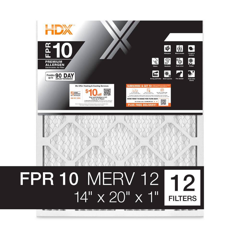 14 in. x 20 in. Premium Pleated Air Filter FPR 10, MERV 13 (12-Pack) price history on PriceWatchPro