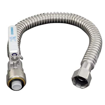3/4 in. PTC x 3/4 in. FIP x 18 in. Corrugated Stainless Steel Water Heater Connector with Ball Valve