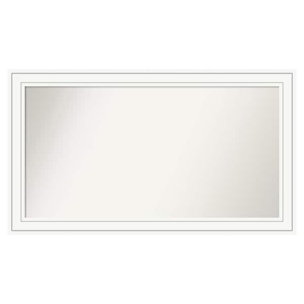 Amanti Art Craftsman White 47 in. x 27 in. Custom Non-Beveled Satin Wood Framed Bathroom Vanity Wall Mirror