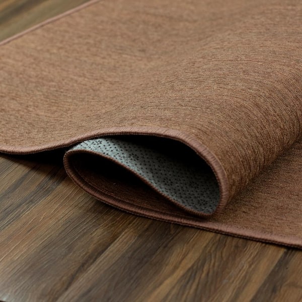 My Magic Carpet Solid Espresso 3 ft. x 5 ft. Machine Washable Accent Rug - image 5