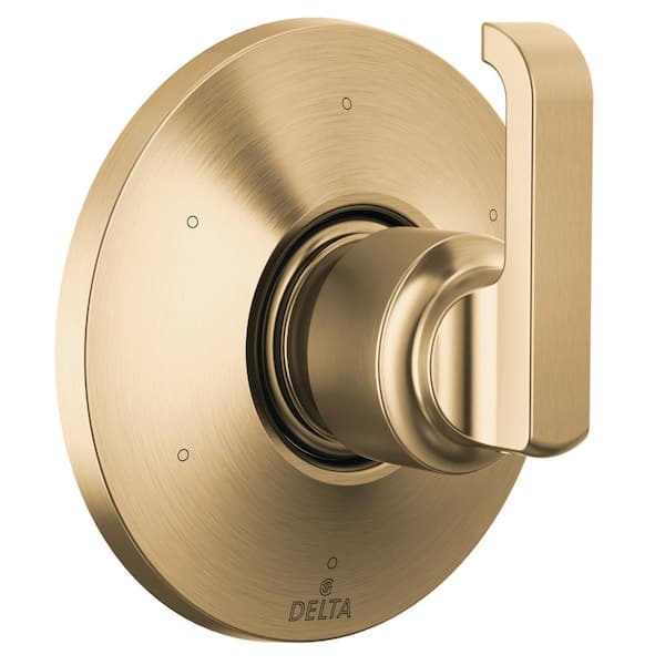 Delta Tetra Gold 1-Handle Wall-Mount Diverter Valve Trim Kit 6-Setting Div in Lumicoat Champagne Bronze (Valve Not Included)