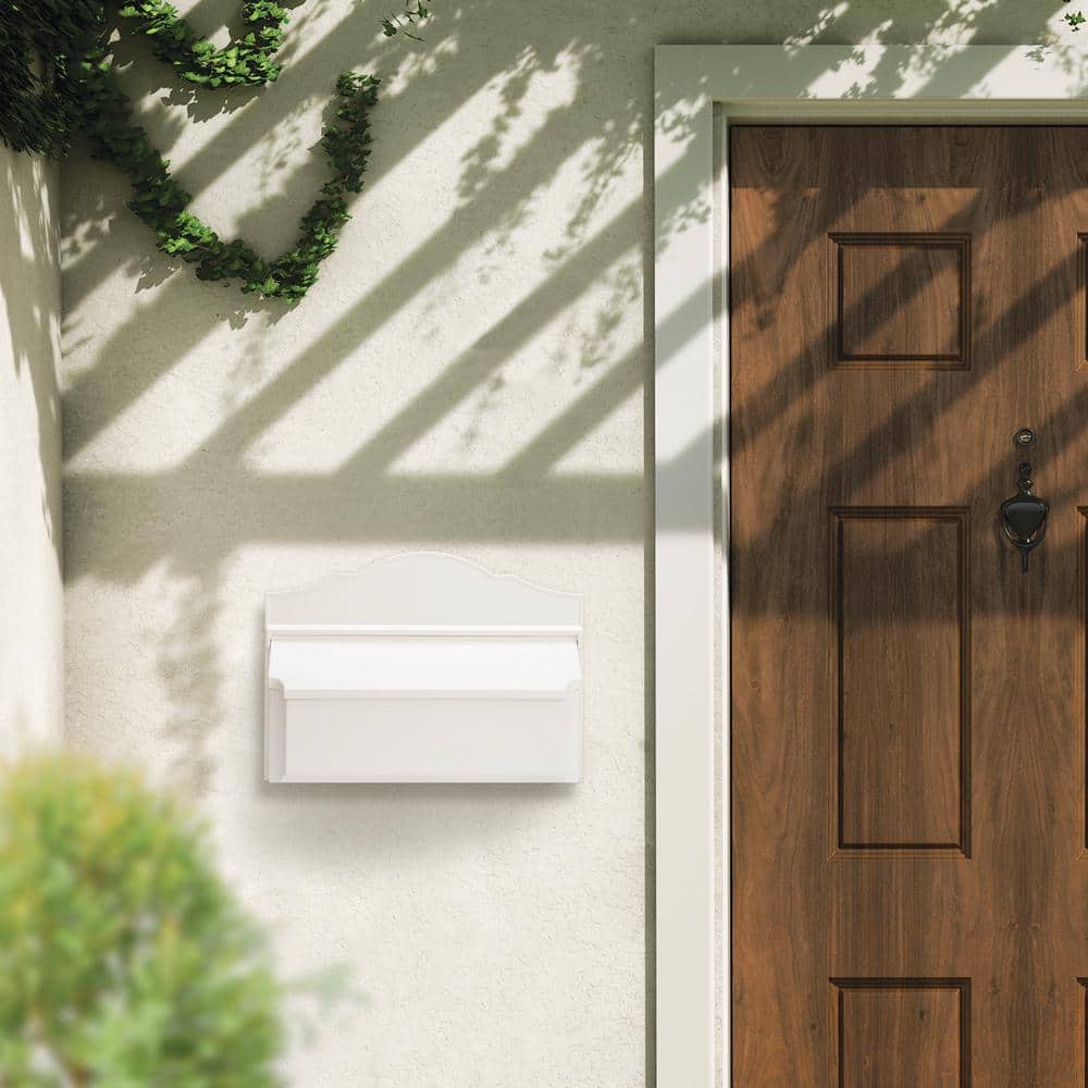 White Aluminum Colonial Wall Mounted Mailbox