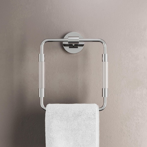 Verre 2.5 in. L x 7.5 in. W x 8.5 in. H Towel Ring in Chrome