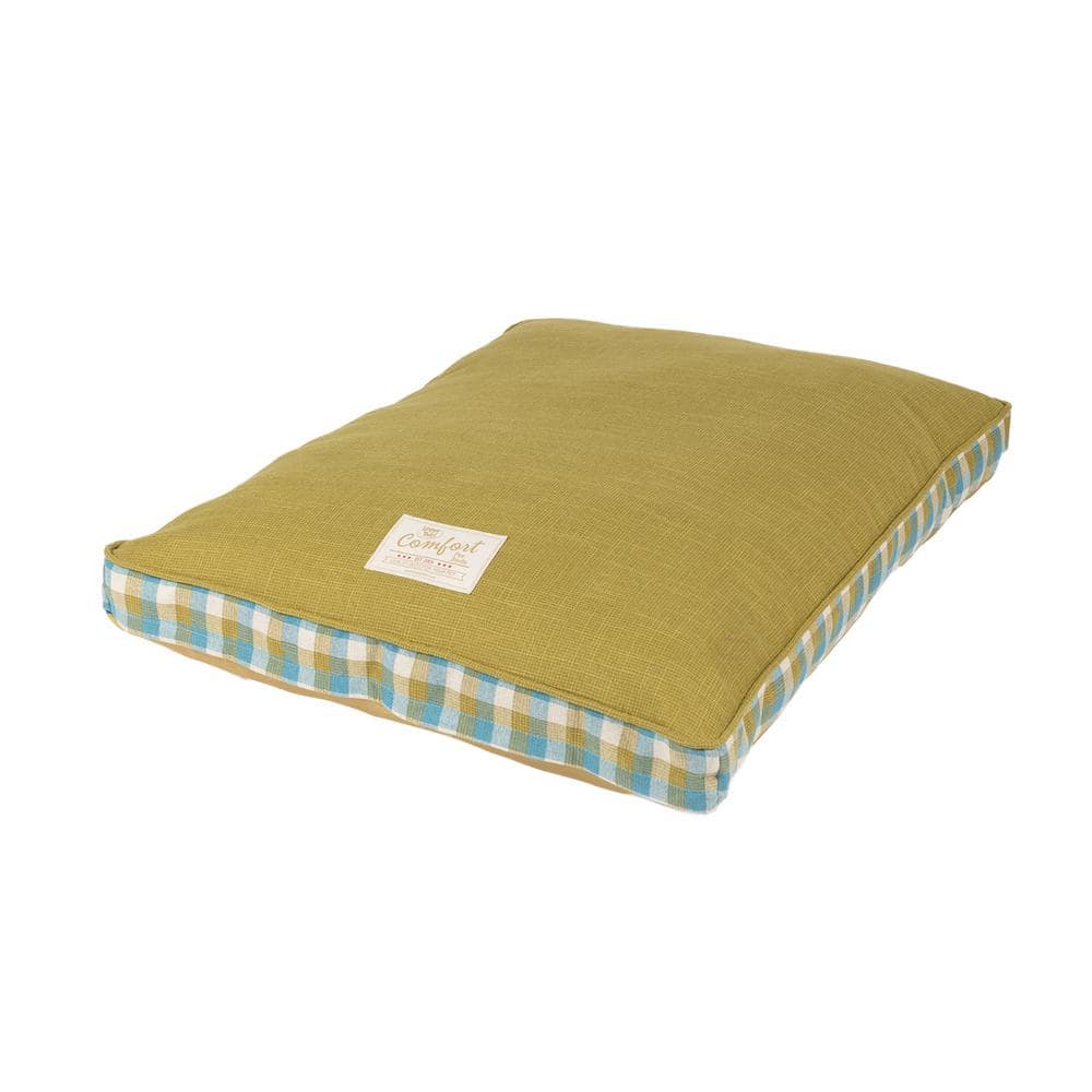 Happy Tails 36 in. x 27 in. MediumLarge Pear Fresh Linen and Plaid Bed 30045 The Home Depot