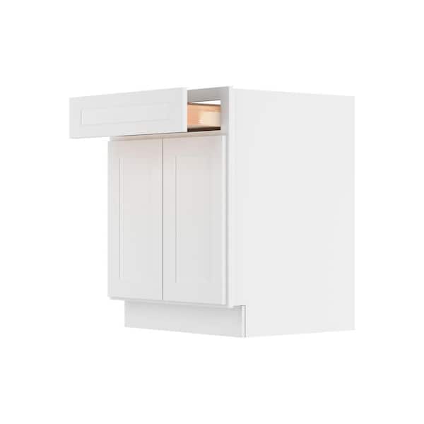Furinno 27 in. W x 24 in. D x 34.5 in. H Ready to Assemble Plywood Base Kitchen Cabinet in Painted White with Drawer