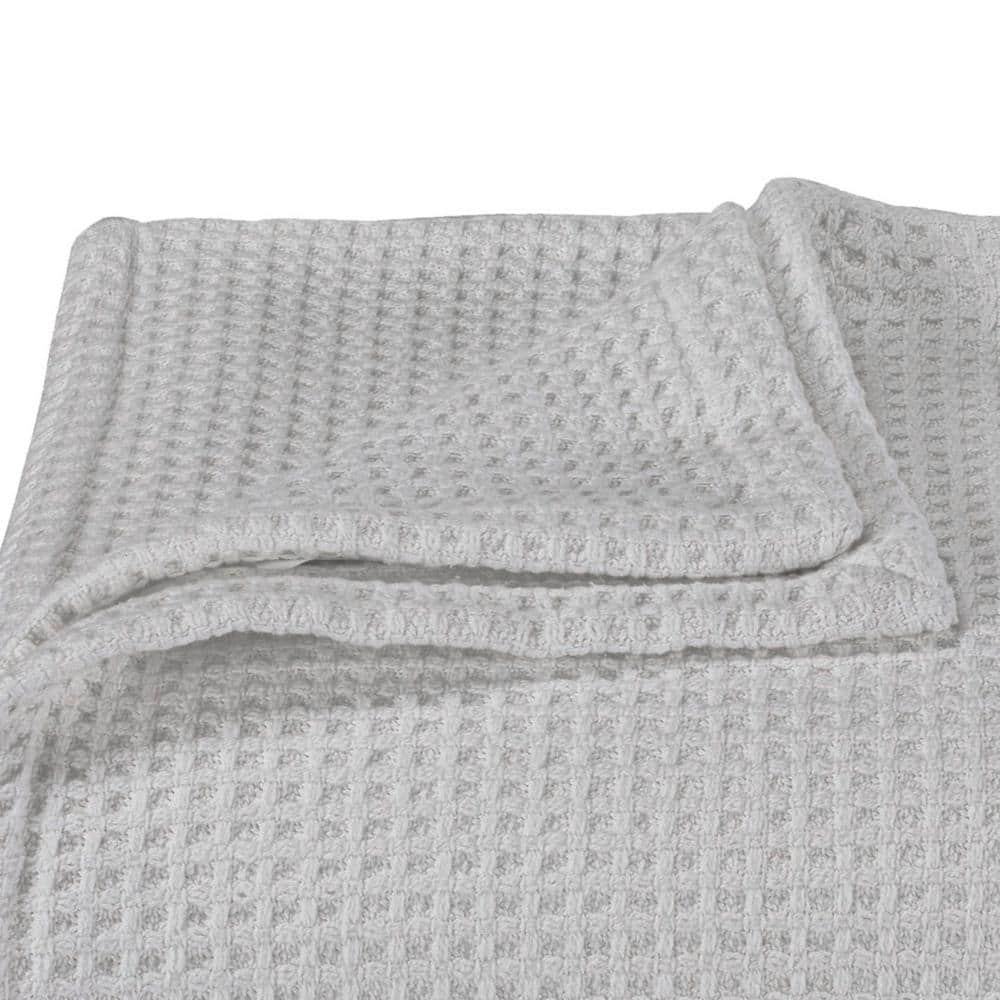 Queen Light Grey Knitted Cotton Reversible Blanket