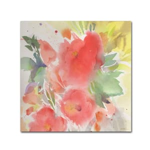 14 in. x 14 in. "Trio in Red and Coral" by Sheila Golden Printed Canvas Wall Art