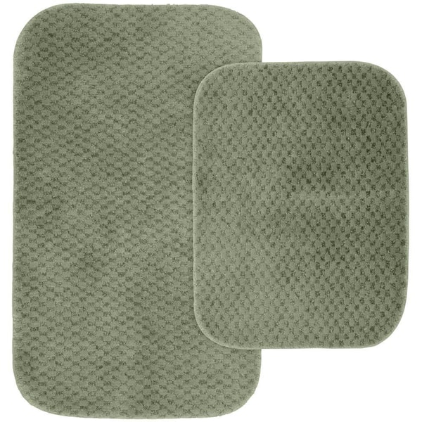 Garland Rug Cabernet Deep Fern 21 in. x 34 in. Washable Bathroom 2-Piece Rug Set