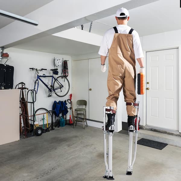 Drywall Stilts 24 to 40 in. Adjustable Aluminum Tool Stilts with Protective Knee Pads, Durable and Non-slip Work Stilts