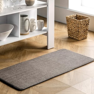 Casual Braided Anti Fatigue Kitchen or Laundry Room Dark Grey 18 in. x 30 in. Indoor Comfort Mat