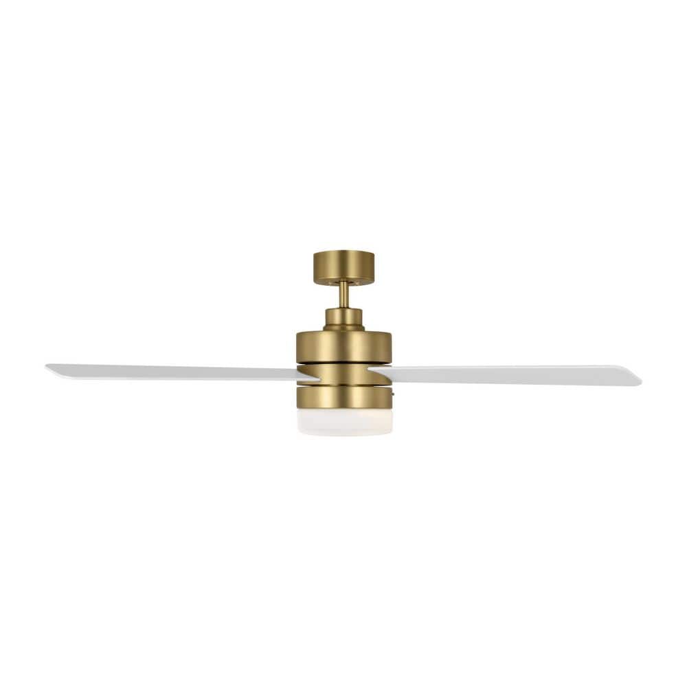 Era 52 in. Modern Burnished Brass Indoor/Outdoor Ceiling Fan with Matte White Blades and Wall Mount Control price history on PriceWatchPro