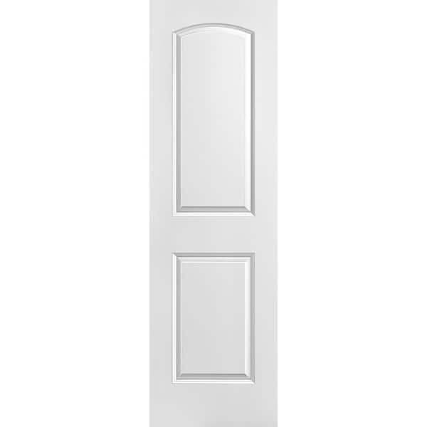 Masonite 24 in. x 80 in. 2 Panel Roman Smooth Round Top Solid Core Primed Composite Interior Door Slab