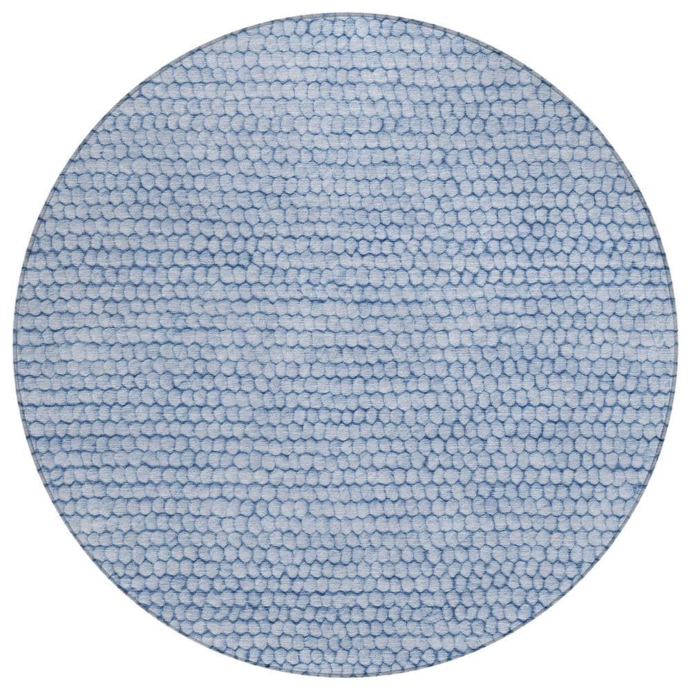 Chantille Machine Washable Indoor/Outdoor Abstract ACN2719 Blue 8 ft. x 8 ft. Round Rug price history on PriceWatchPro