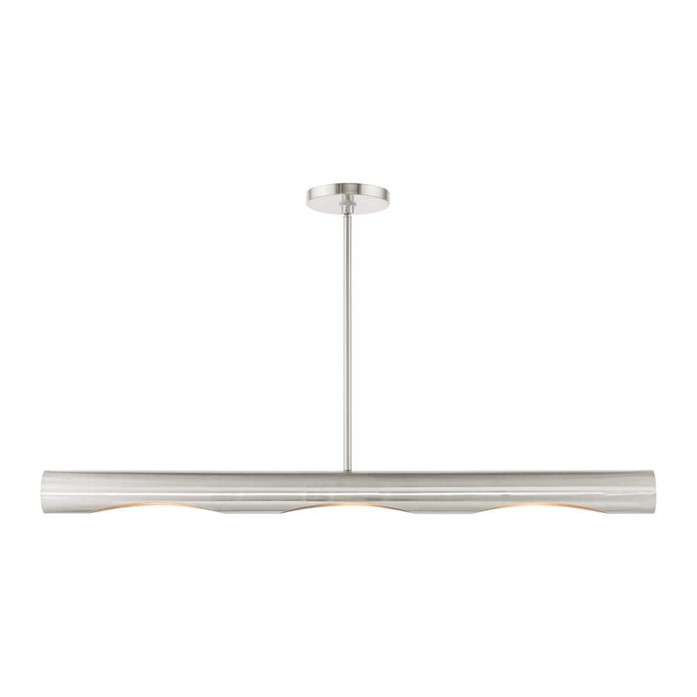 Atkinson 3-Light Brushed Nickel Linear Chandelier price history on PriceWatchPro