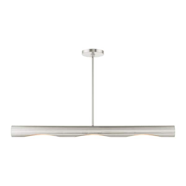 AVIANCE LIGHTING Atkinson 3-Light Brushed Nickel Linear Chandelier