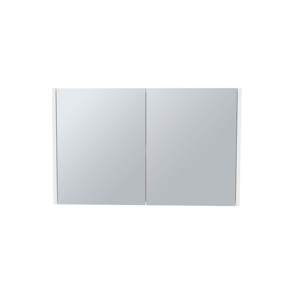 31.5 in. W x 5.6 in. D x 19.7 in. H  White Wall Mount Storage Cabinet with Double Door Mirror and 3-Shelves price history on PriceWatchPro