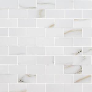Aria Bianco 12 in. x 12 in. x 10 mm Polished Porcelain Mosaic Tile (8 sq. ft. / case)