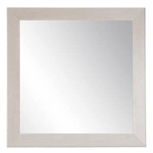 Medium Rectangle Light Gray Wood Grain Modern Mirror (32 in. H x 32 in. W)