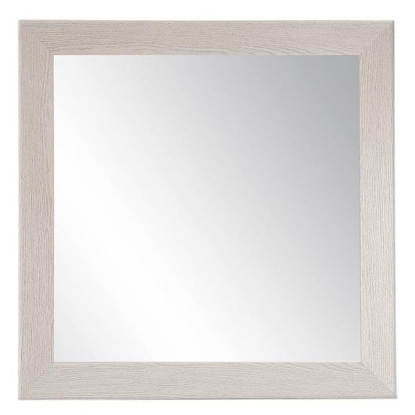 BrandtWorks Medium Rectangle Light Gray Wood Grain Modern Mirror (32 in. H x 32 in. W)